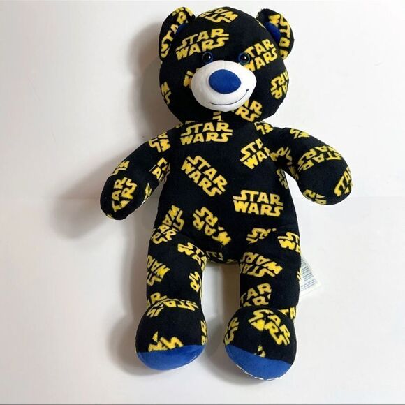 Build-A-Bear Star Wars All-Over Print Teddy Bear - Black Blue & Yellow Retired - Picture 1 of 9